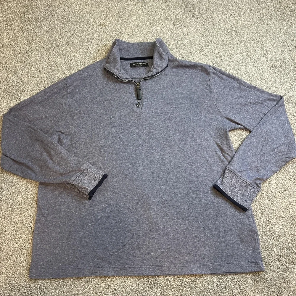 Banana Republic Sweater Mens Large Quarter Zip Luxury‎ Touch Pullover Stretch